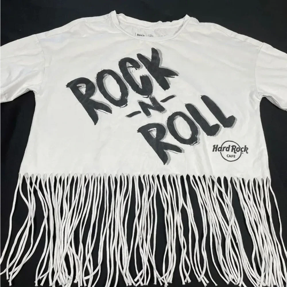 Hard Rock Cafe Women Print Short Sleeve Top Size L - Picture 5 of 7